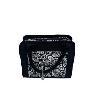 Fit & Fresh Lunch Tote OS Black White Damask Butterfly‎ Insulated Bag Women